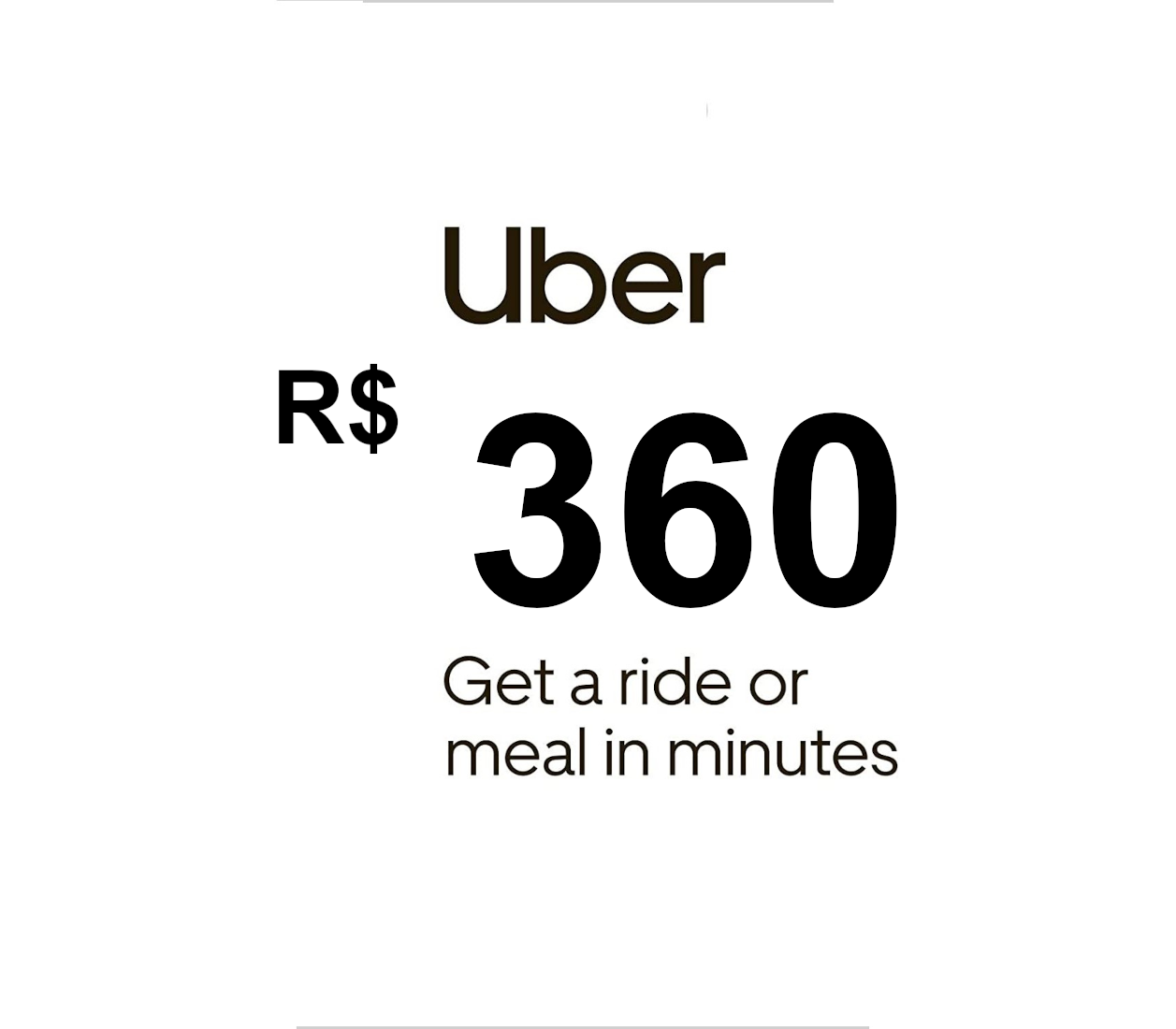 Uber R$360 BR Gift Card