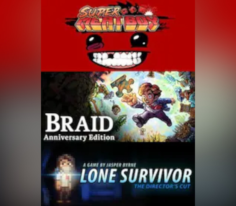 Super Meat Boy+ Lone Survivor+ Braid — Clave para Steam (PC)